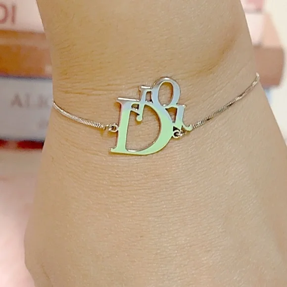 Christian Dior Logo Silver Tone Bracelet